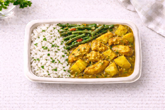 Kip kerrie met kousenband & rijst