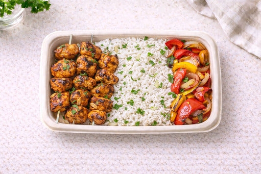 Kip Şiş met rijst en groentes